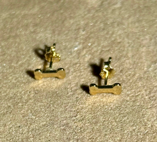 14kGold Sterling Silver Bone Stud Earrings