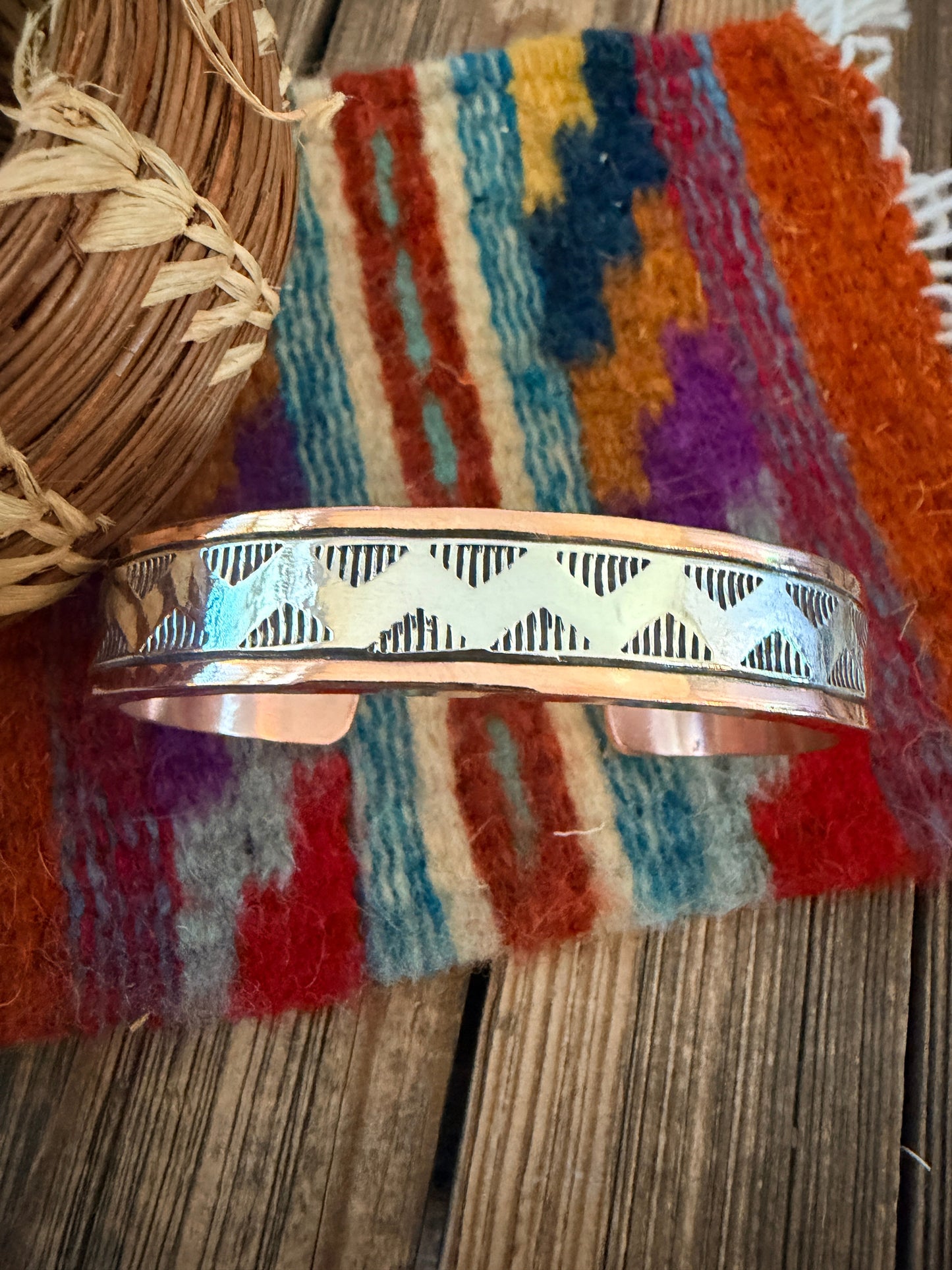 Handcrafted Copper & Sterling Silver Cuff Bracelet