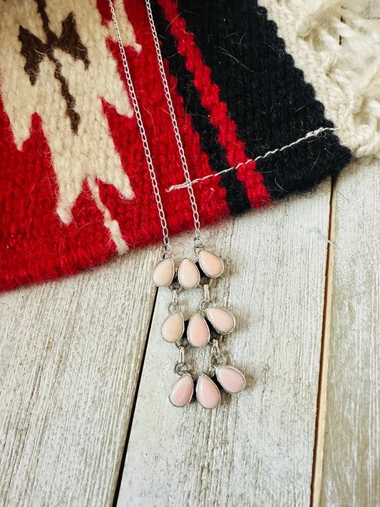 Handcrafted Sterling Silver & Queen Pink Conch Necklace