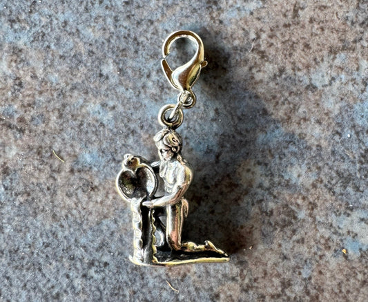 Handcrafted Sterling Silver Aquarius Charm