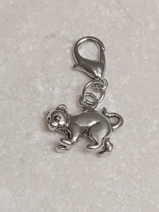 Handcrafted Sterling Silver Cat Charm