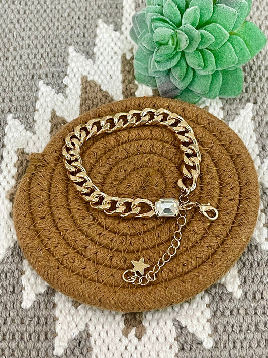 Vintage Handmade Gold Plated Chain Bracelet