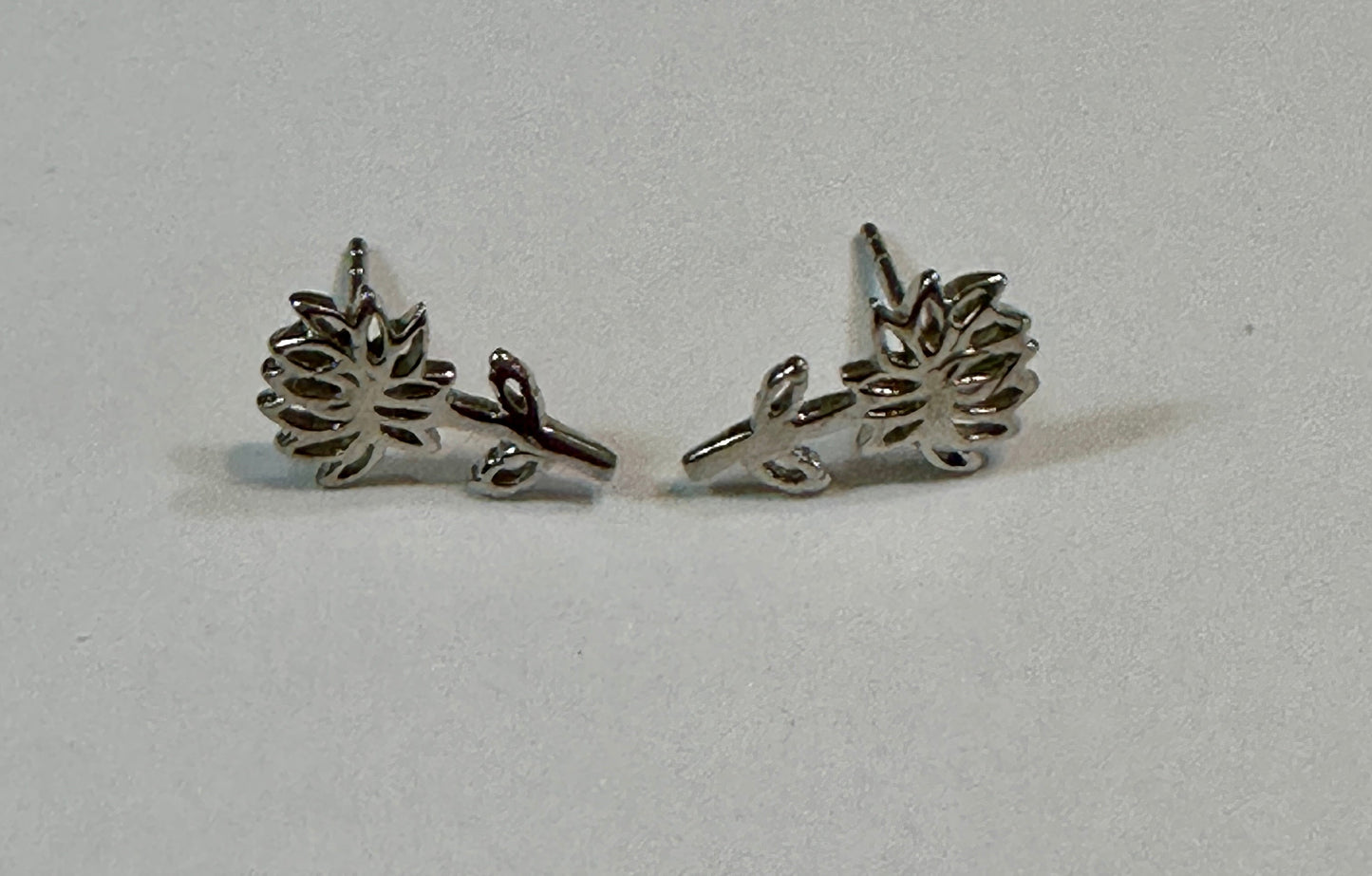 Sterling Silver Birthday Flower Stud Earrings November