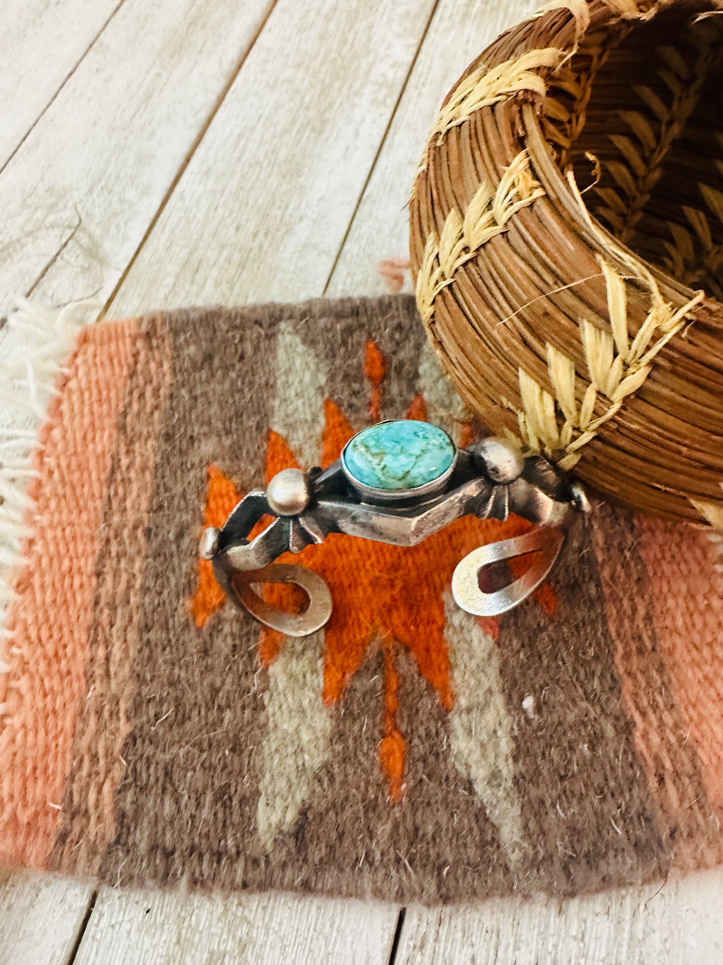 Handcrafted Sterling Silver & Turquoise Cuff Bracelet by Chimney Butte