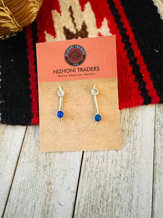 Handcrafted Lapis and Sterling Silver Dangle Earrings