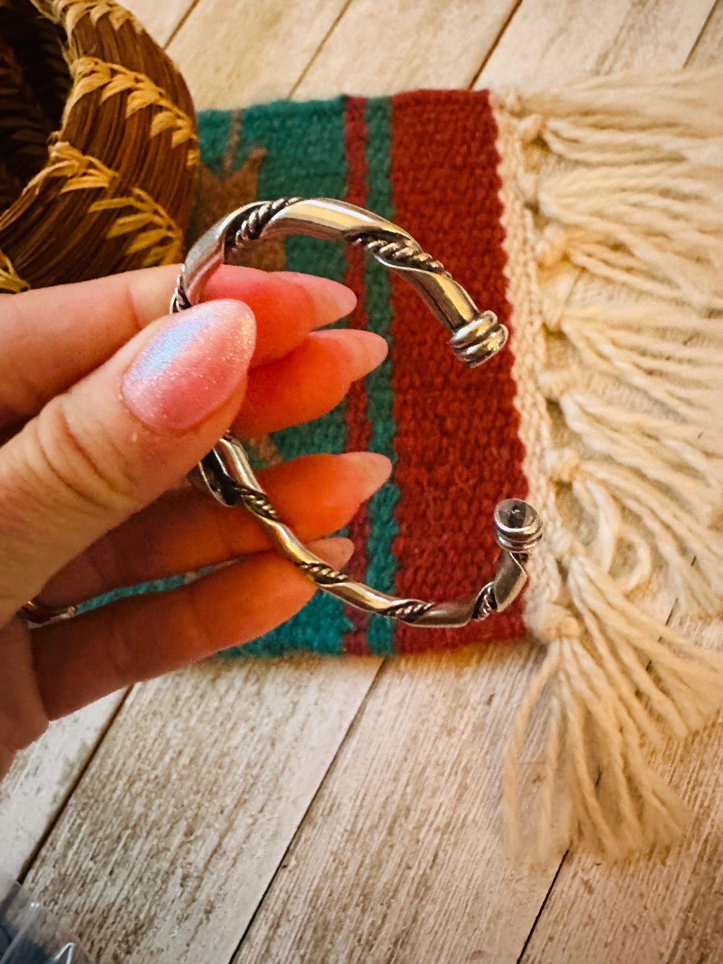 Handcrafted Turquoise & Sterling Silver Cuff Bracelet