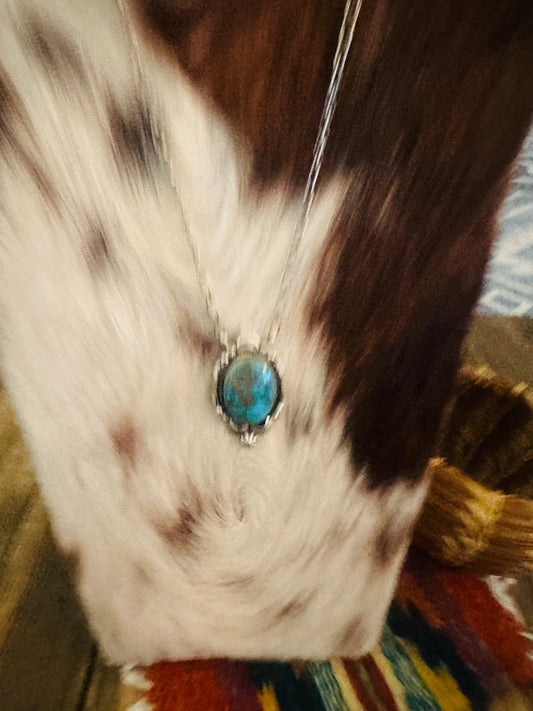 Handcrafted Turquoise & Sterling Silver Necklace by Daniel Benally