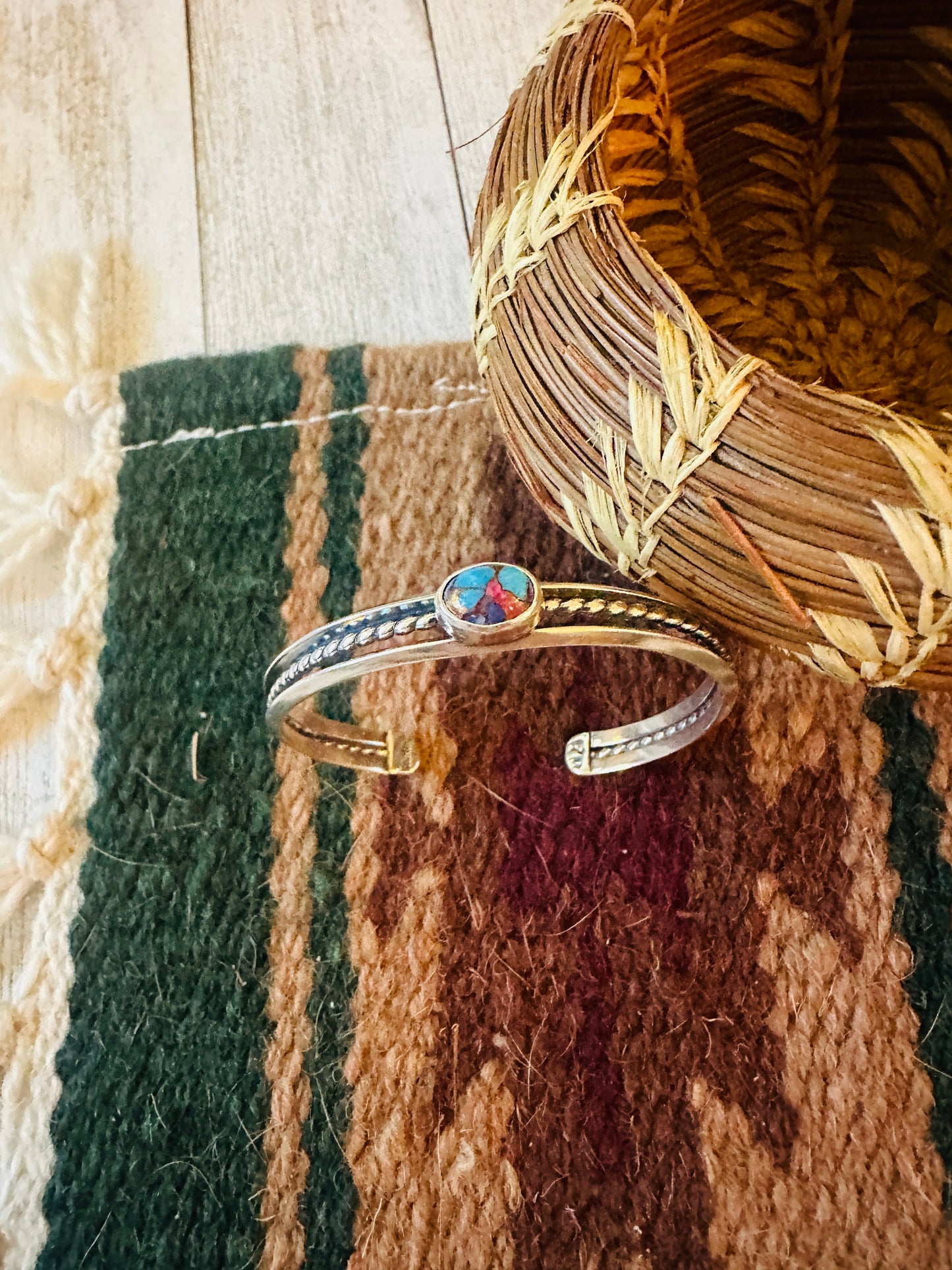 Handcrafted Pink Dream Mojave & Sterling Silver Cuff Bracelet