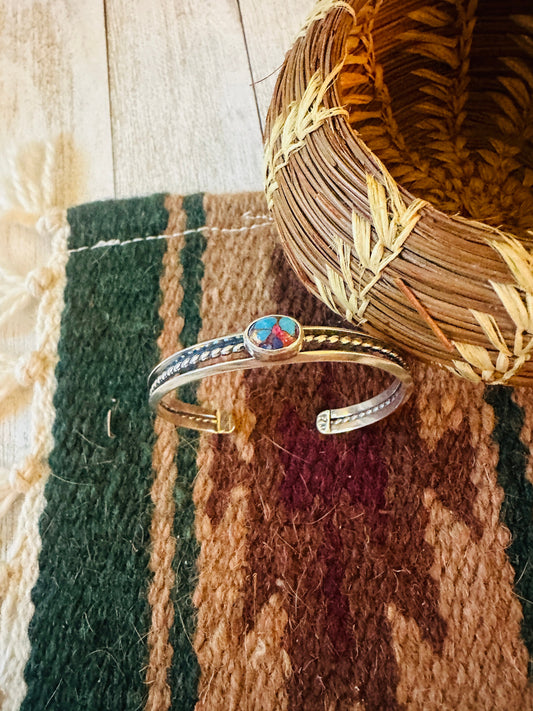Handcrafted Pink Dream Mojave & Sterling Silver Cuff Bracelet