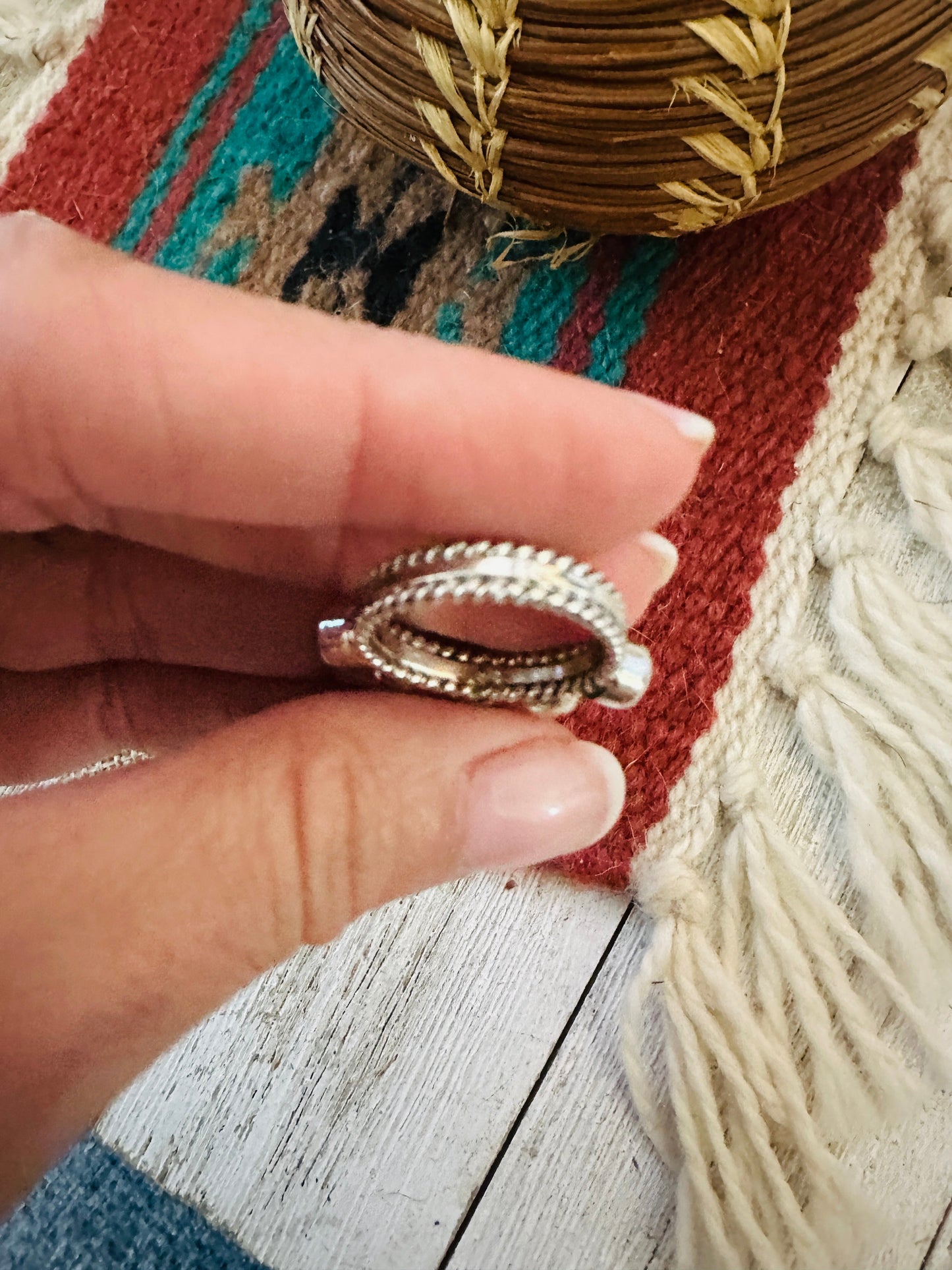 Handcrafted Onyx & Sterling Silver Band Ring Size 5