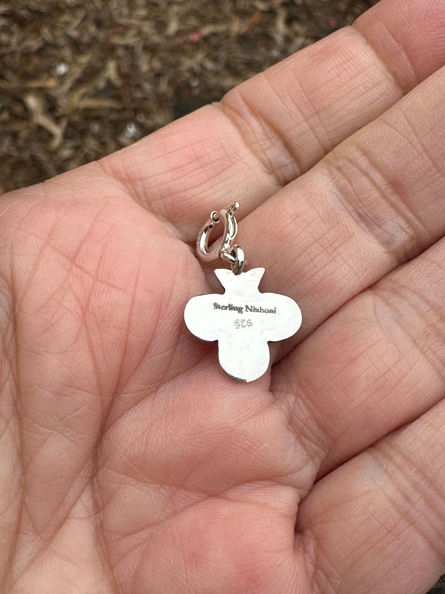 Handmade Sterling Silver and Turquoise Mini Cross Charm