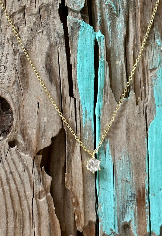 Cubic Zirconia 14k Gold Necklace