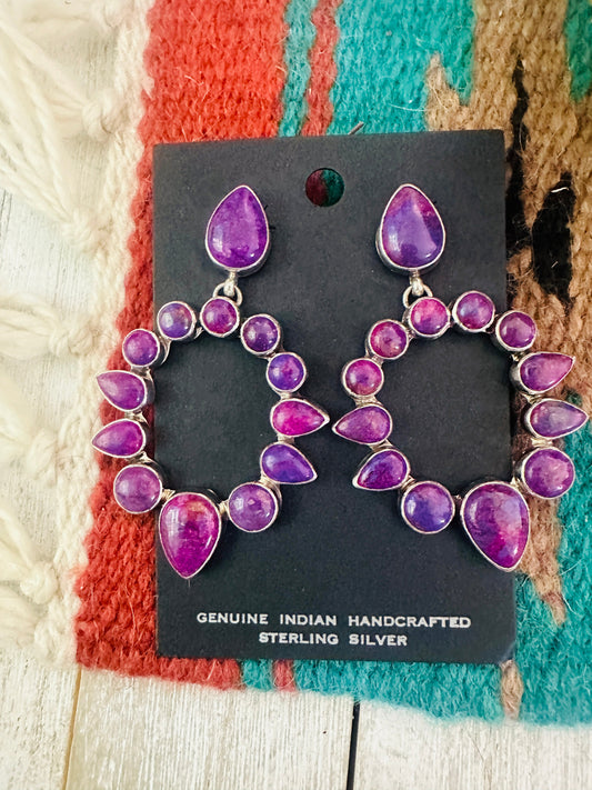 Handcrafted Purple Dream Mohave & Sterling Silver Dangle Earrings