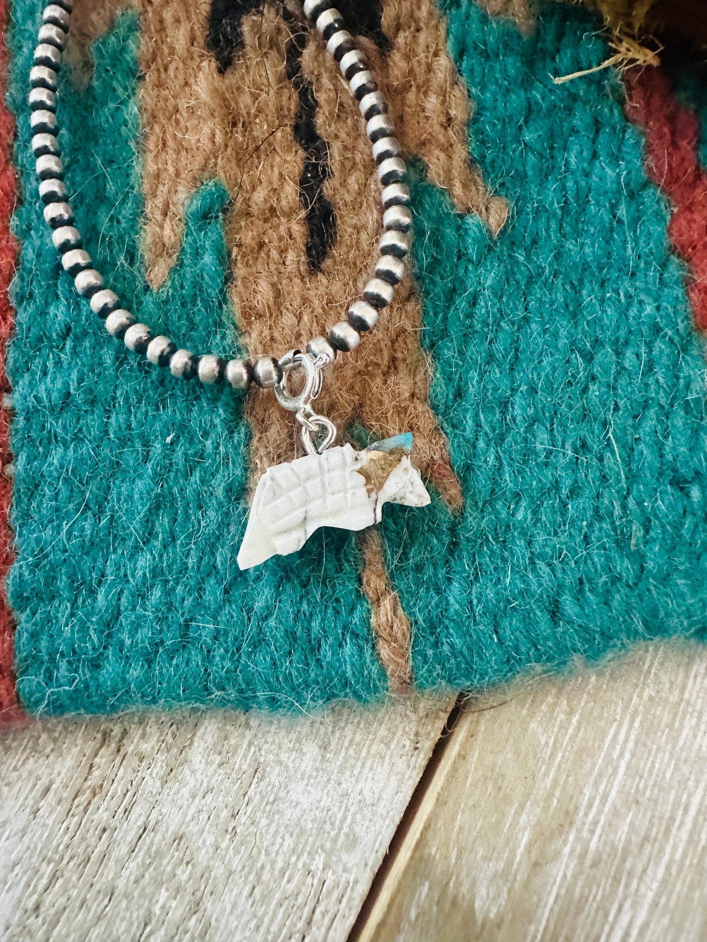 Handcrafted &  Hand Carved Blue Mojave Armadillo Charm