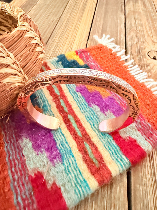 Handcrafted Copper & Sterling Silver Cuff Bracelet