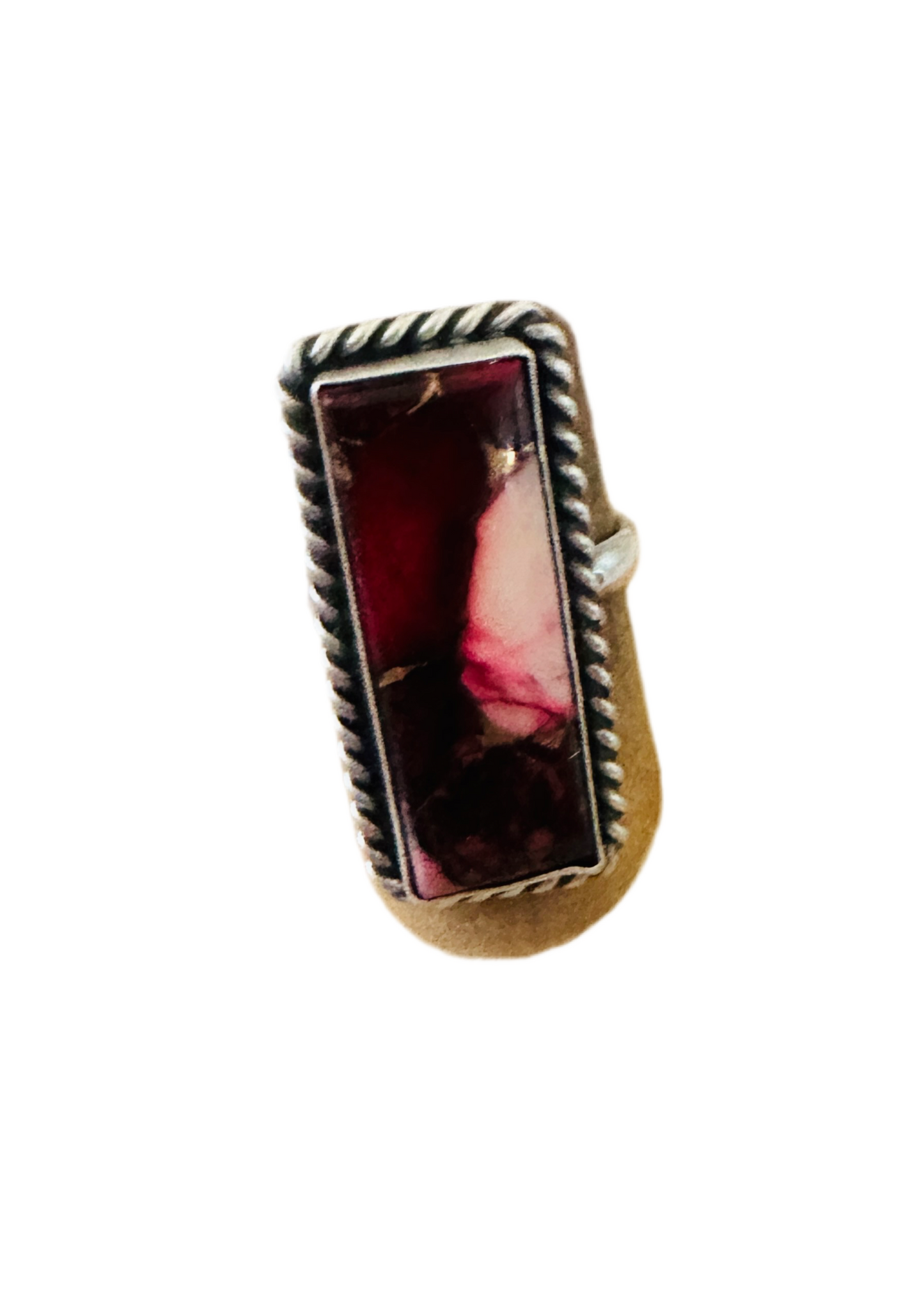 Handcrafted Sterling Silver & Rose Dahlia Adjustable Ring