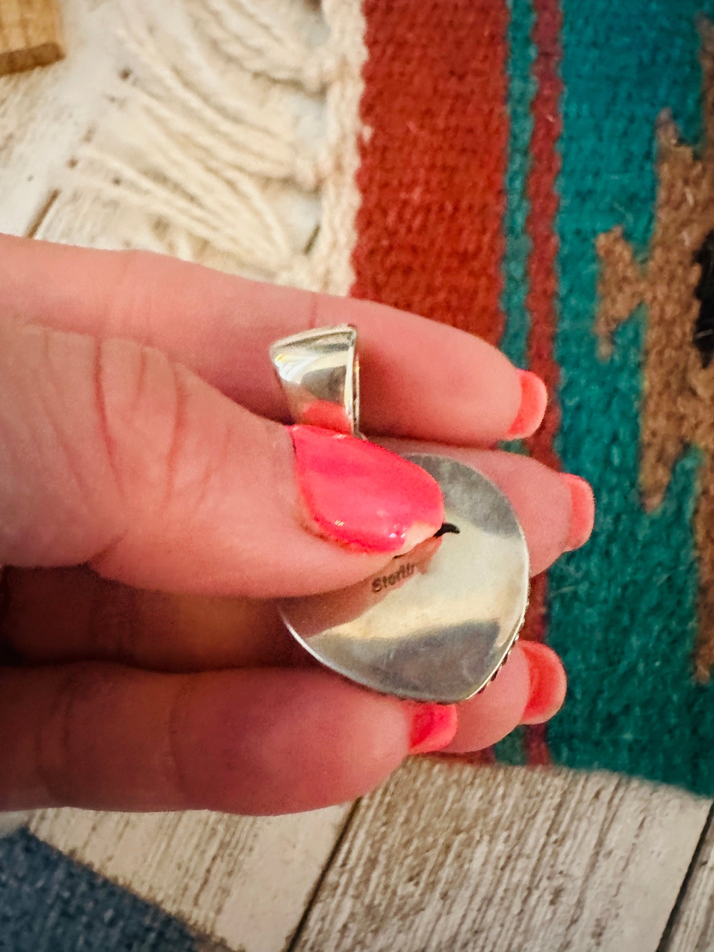Handcrafted Turquoise & Sterling Silver Heart Pendant