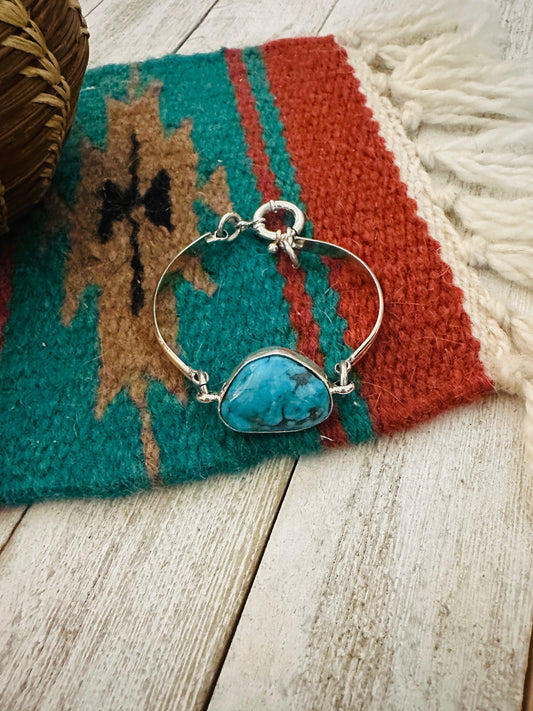 Handcrafted Turquoise & Sterling Silver Floating Link Bracelet