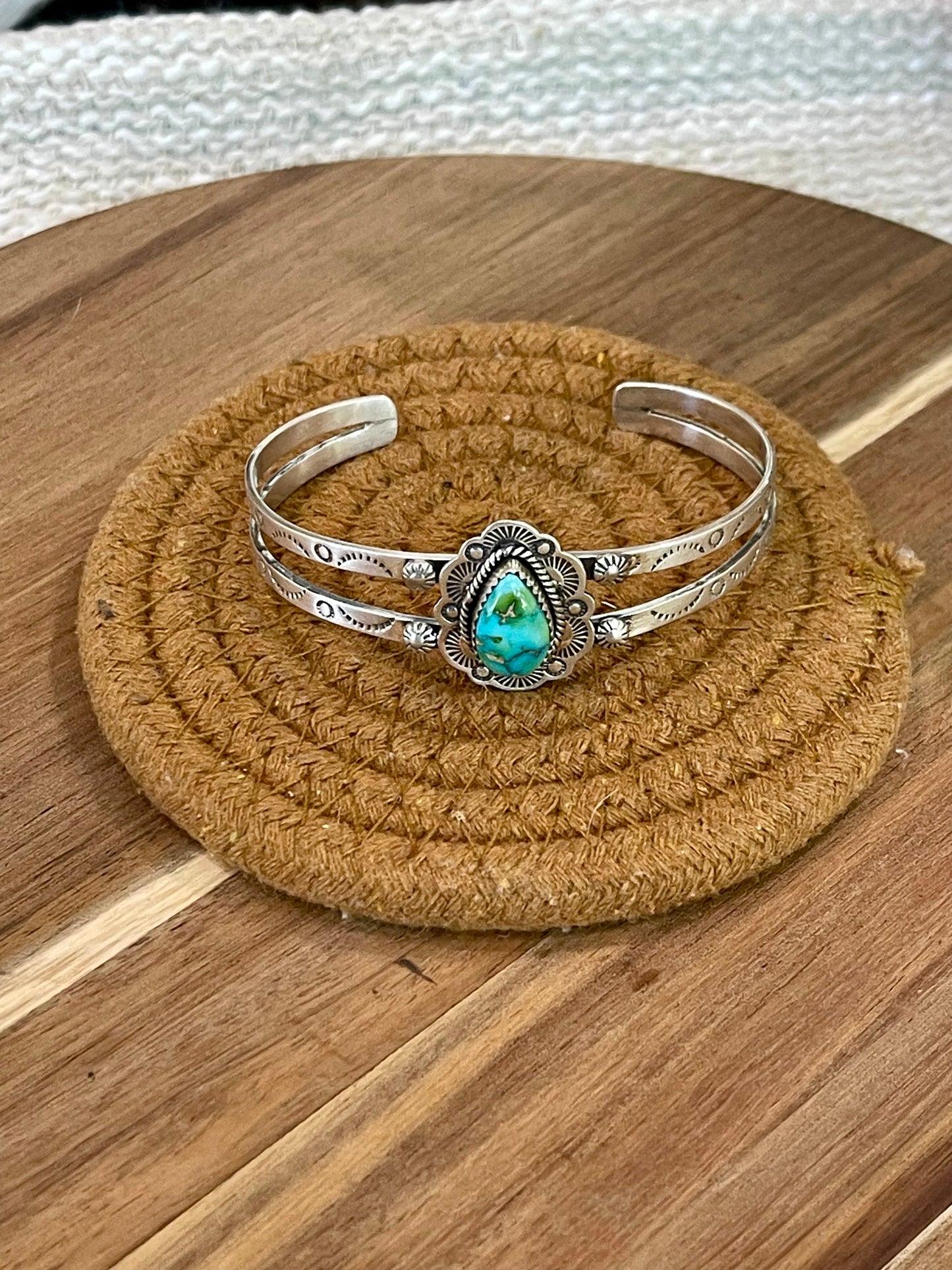 Handcrafted Sterling Silver & Sonoran Mountain Turquoise Cuff