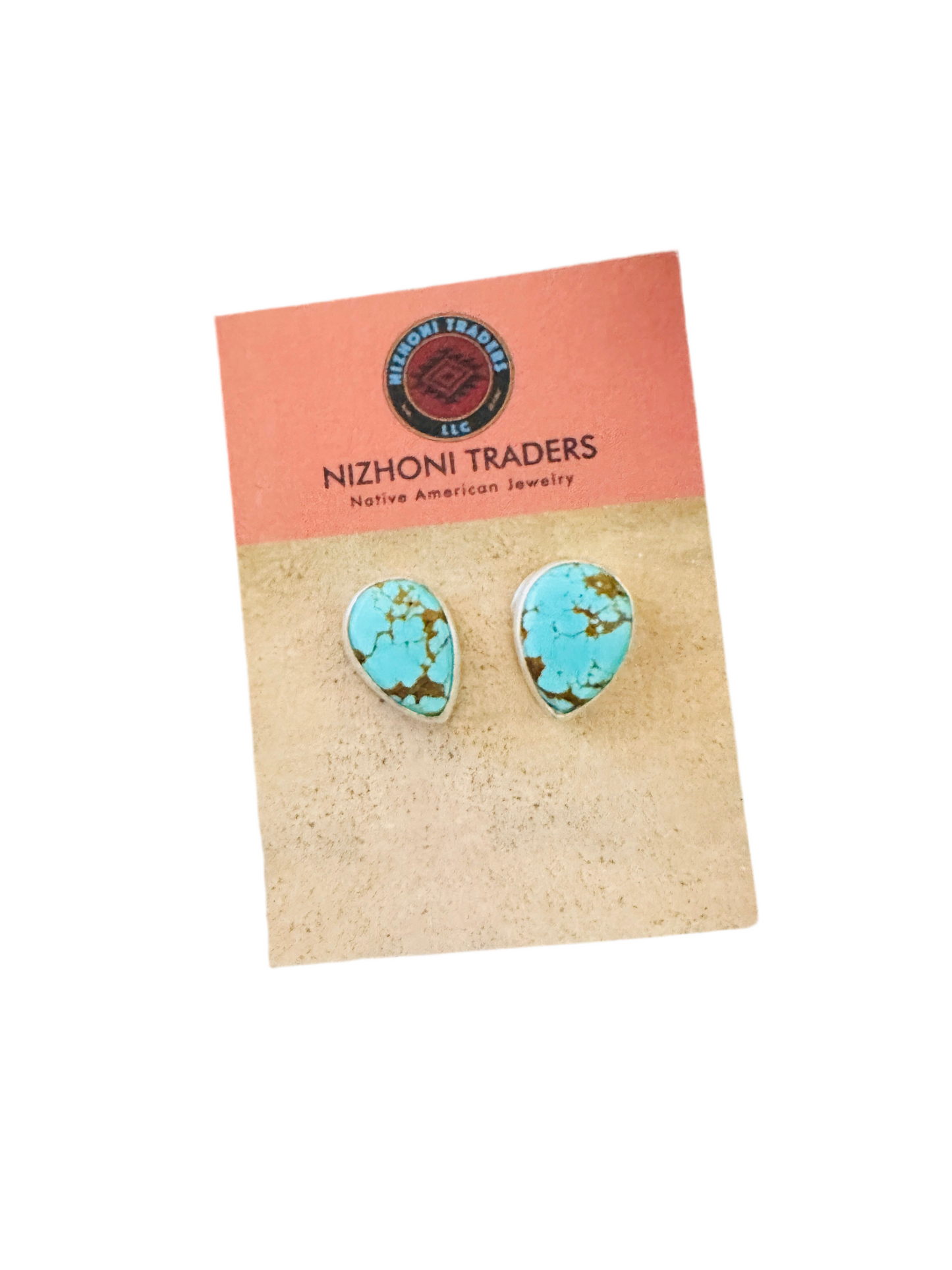 Handcrafted Turquoise & Sterling Silver Teardrop Post Earrings