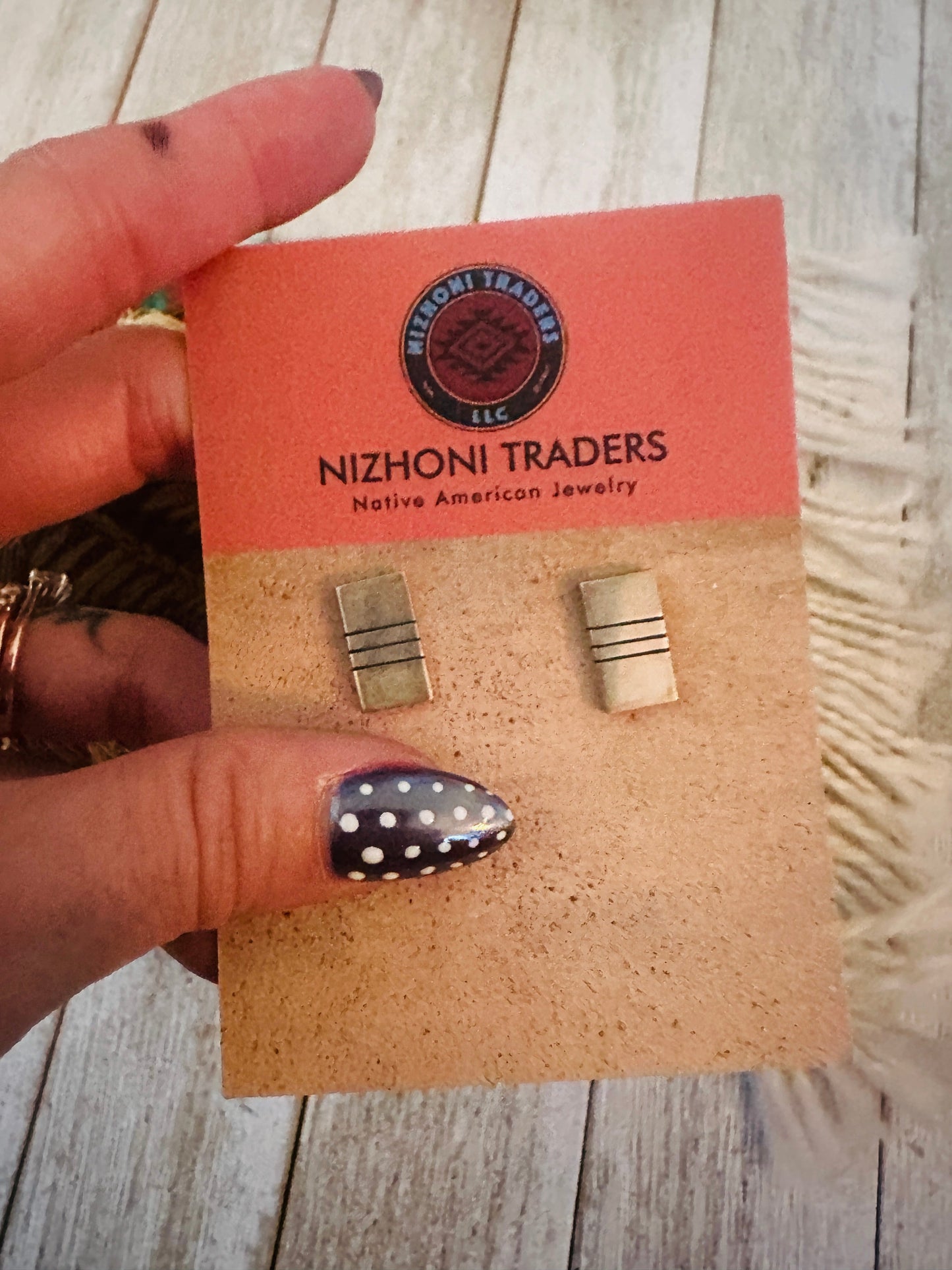 Handcrafted Old Pawn Sterling Silver Stud Earrings