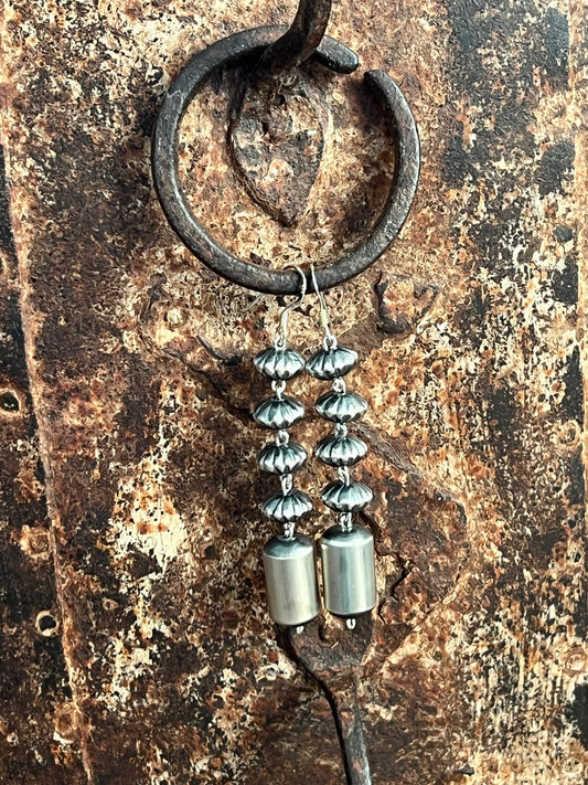 Handcrafted Handmade Sterling Linked Bead Earrings by Crystal Haley