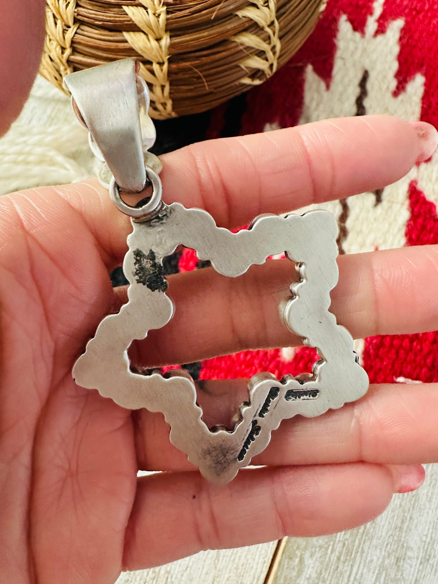 Handcrafted Multi Stone and Sterling Silver Star Pendant