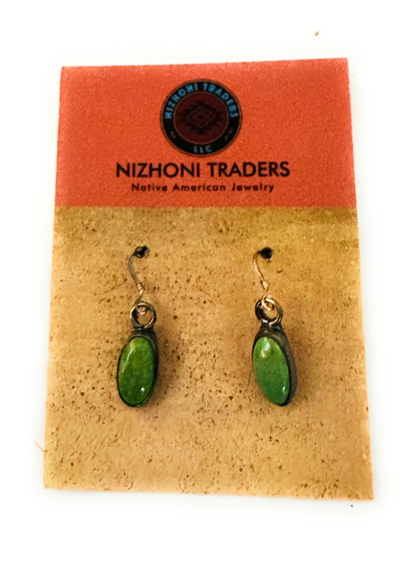Green Turquoise And Sterling Silver Dangle Earrings