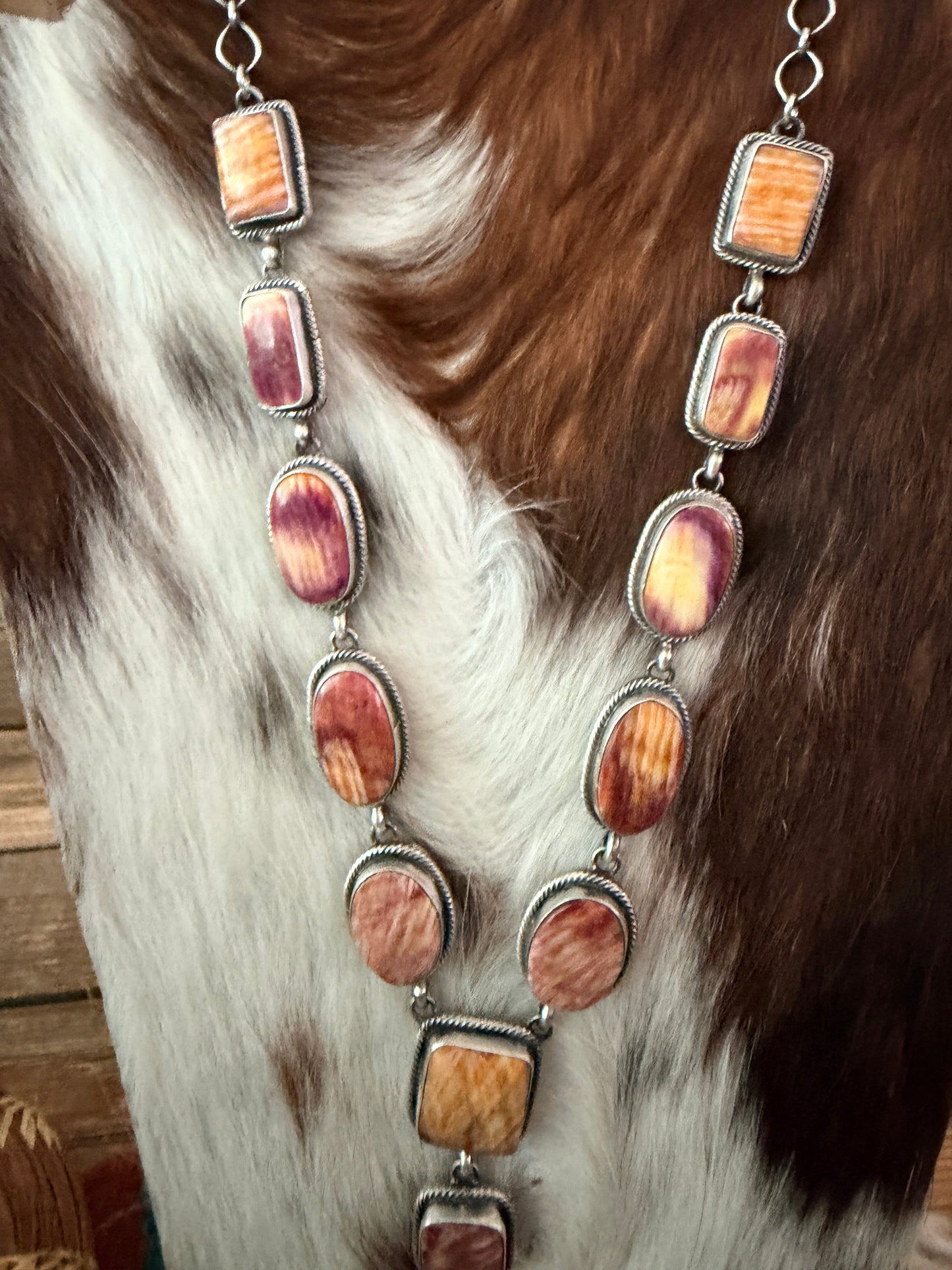Handcrafted Spiny Oyster & Sterling Silver Necklace and Earring Set by Darrin Livingston