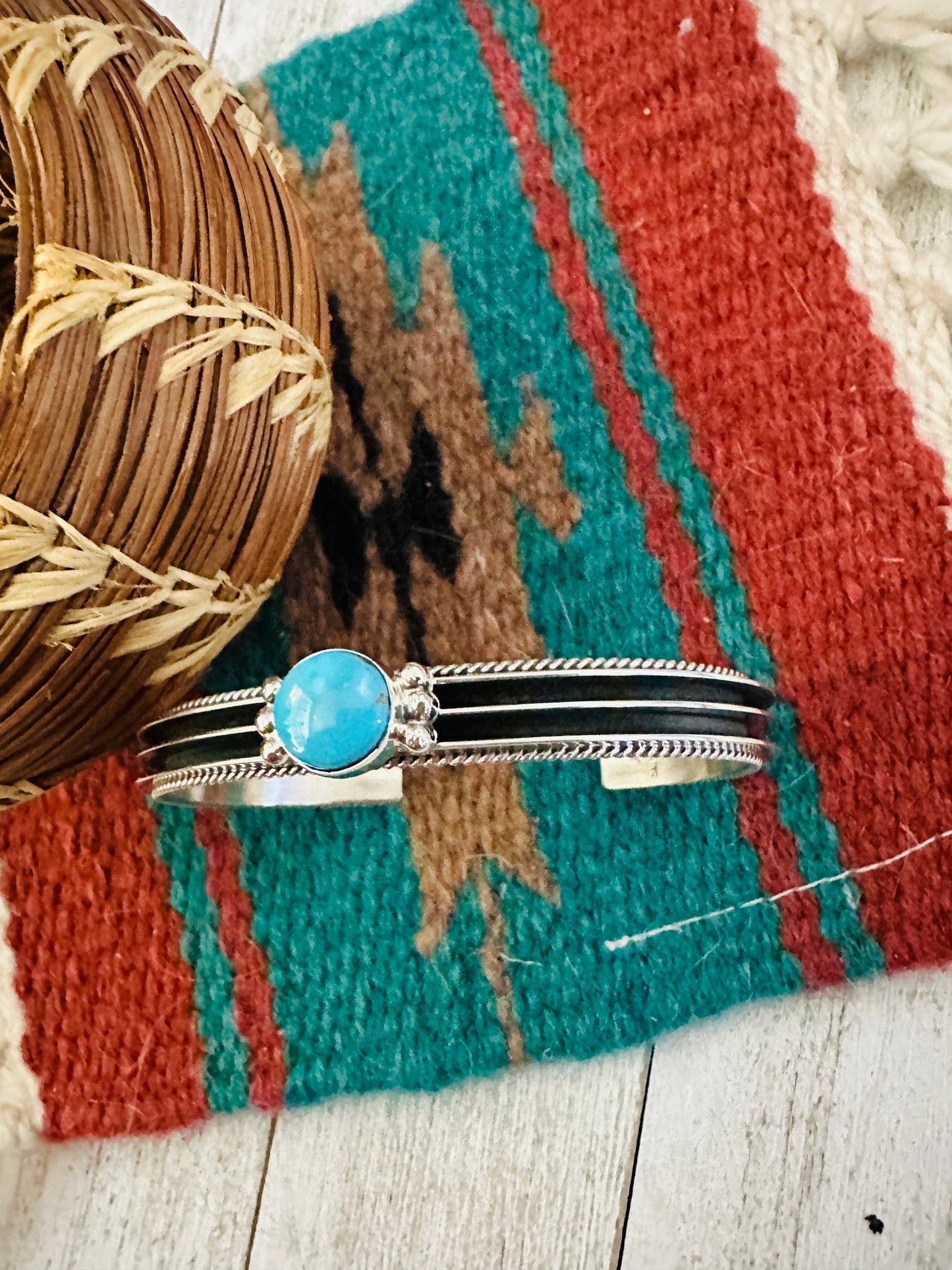 Handcrafted Sterling Silver & Turquoise Cuff Bracelet
