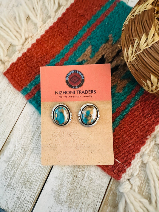 Handcrafted Spice & Sterling Silver Post Earrings