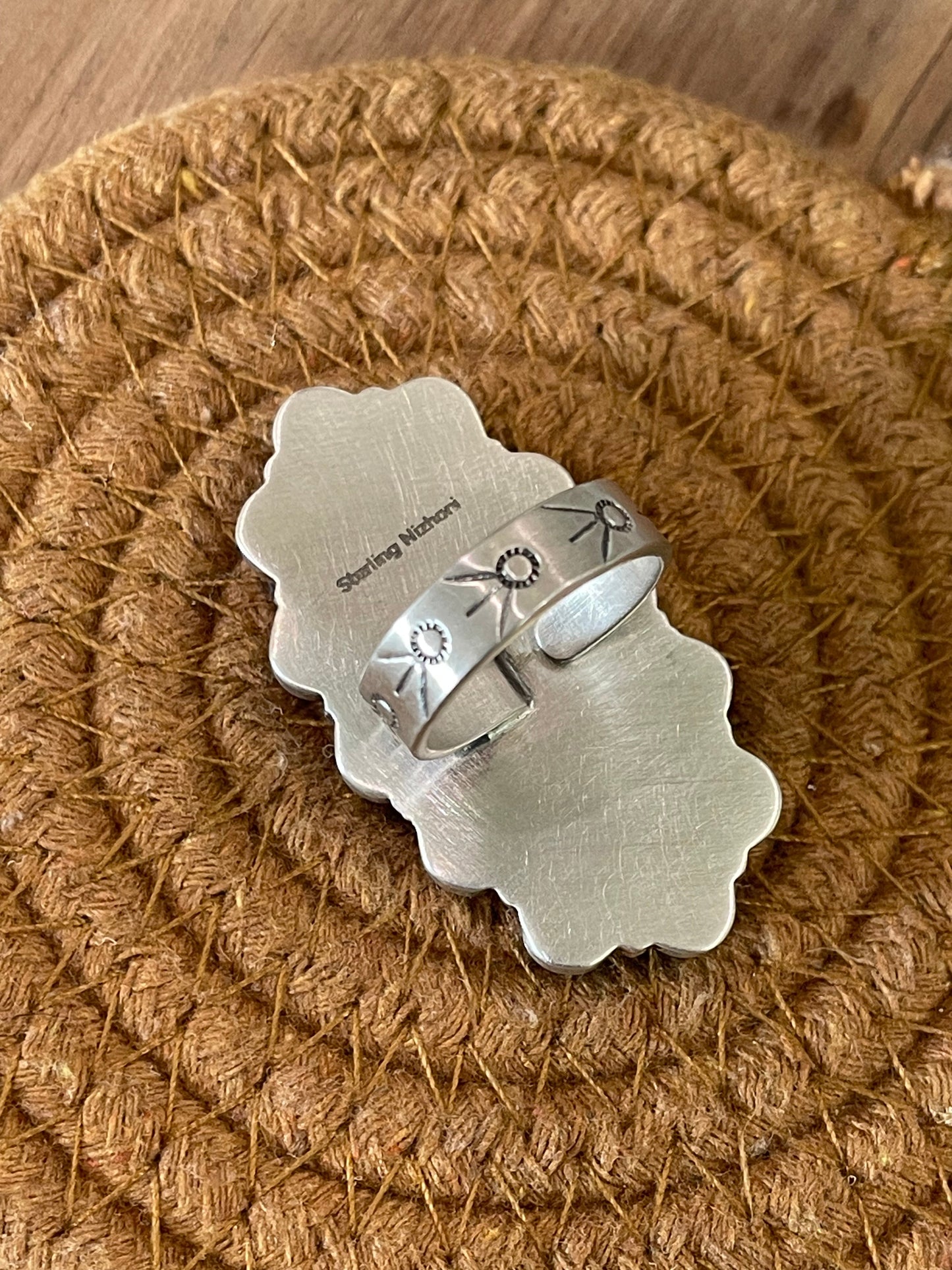 Handcrafted Sterling Silver & Multi Stone Adjustable Cluster Ring