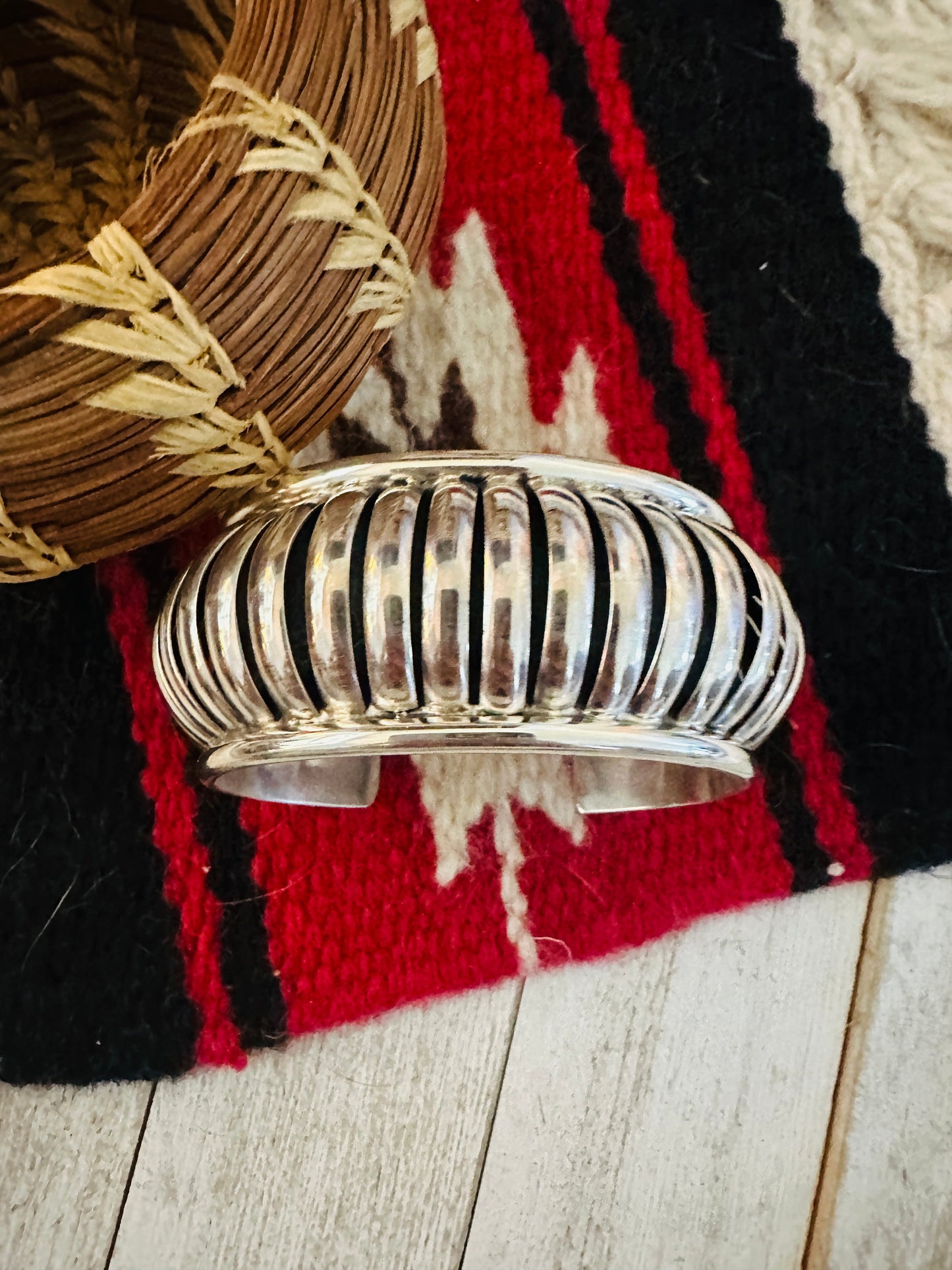 Handcrafted Rolled Sterling Silver Cuff Bracelet