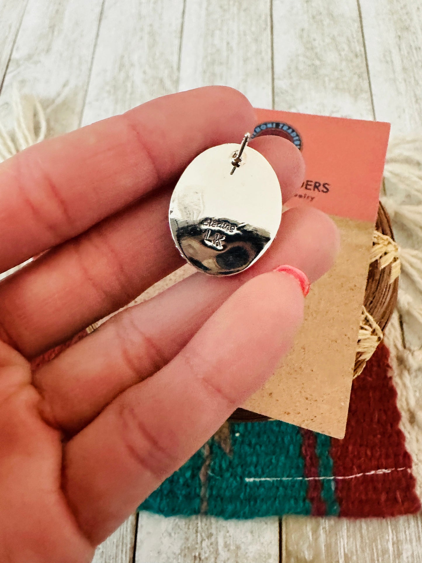Handcrafted Turquoise & Sterling Silver Post Earrings