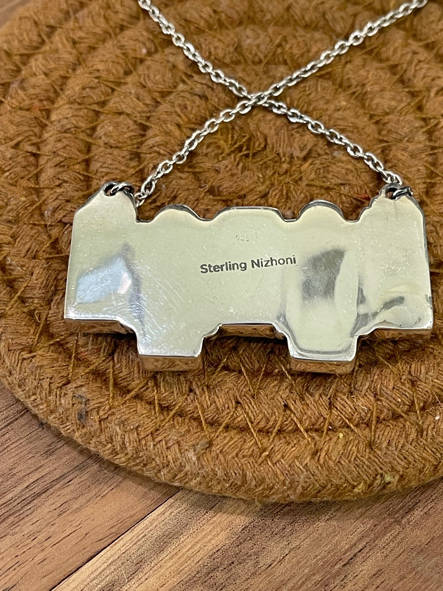 Handmade Sterling Silver & Multi Stone Bar Necklace