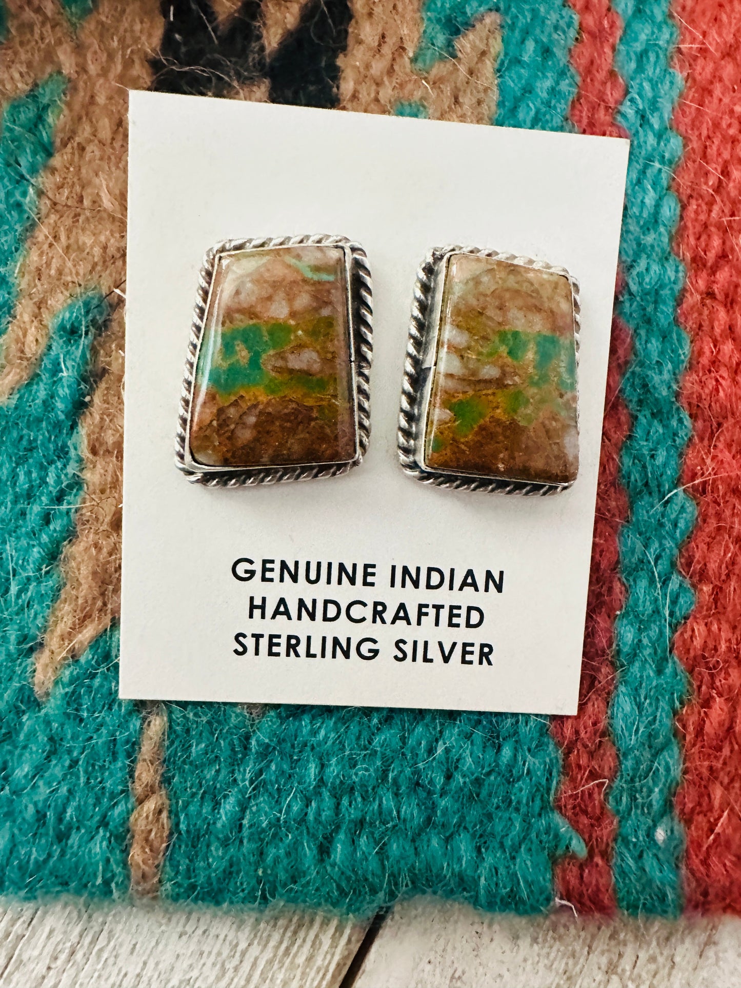 Navajo Sterling Silver & Turquoise Post Earrings