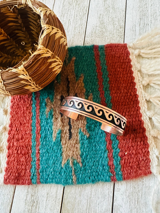 Handcrafted Hand Stamped Copper Cuff Bracelet