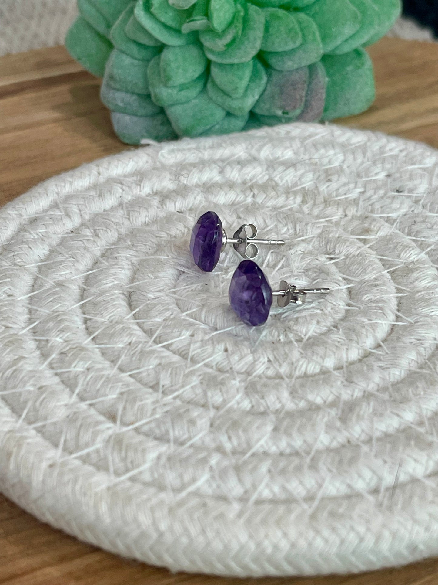 The Bijoux Vault Vintage Purple Stud Earrings