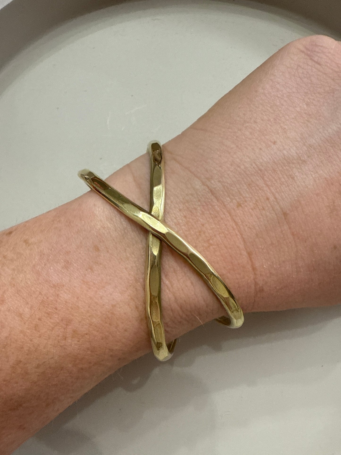 “The Golden Collection” Handmade Gold Plated Criss Cross Cuff Bracelet