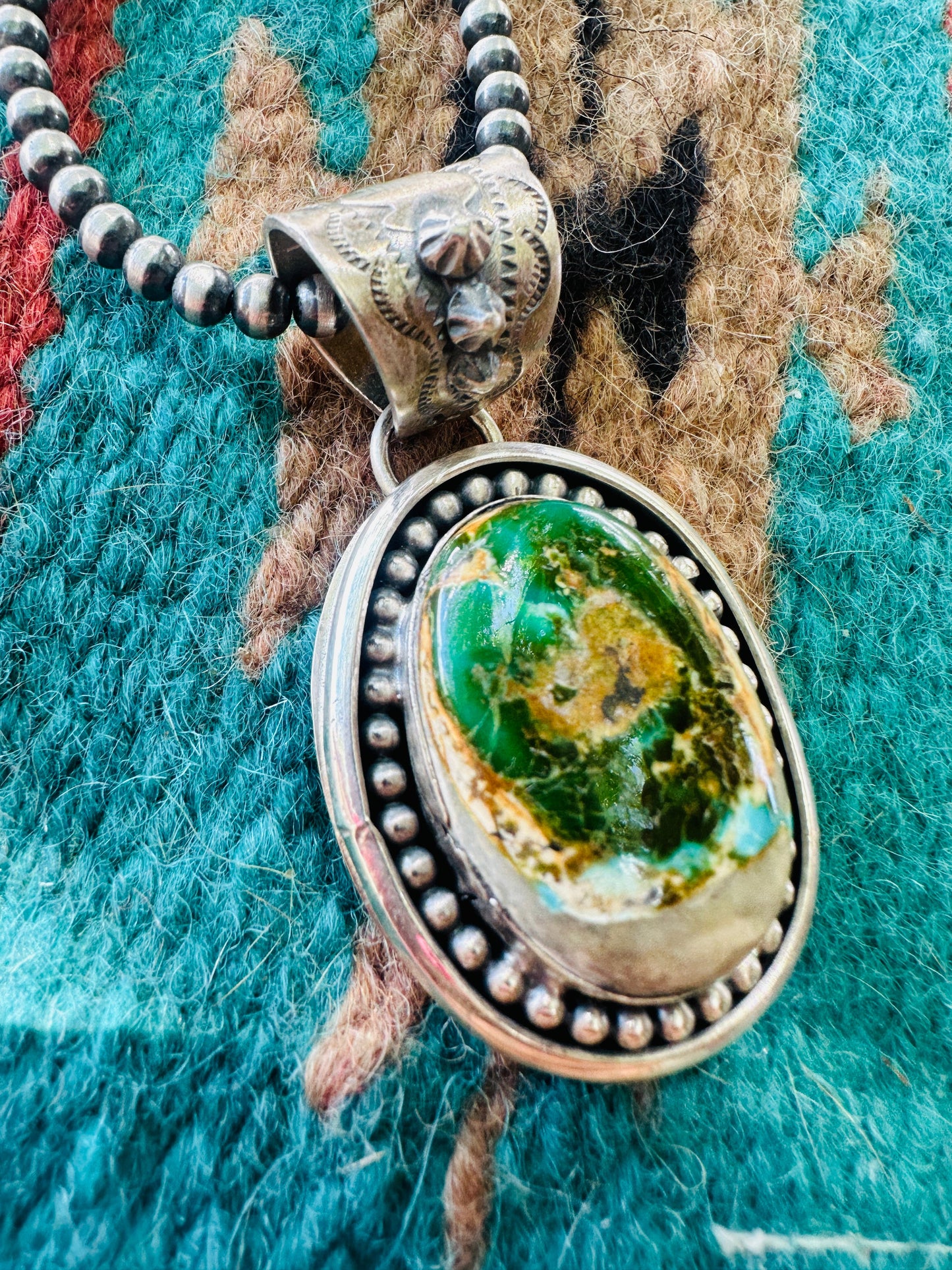 Handcrafted Sterling Silver & Royston Turquoise Pendant