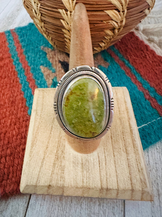 Handcrafted Royston Turquoise & Sterling Silver Ring Size 6.25 by Wydell Billie