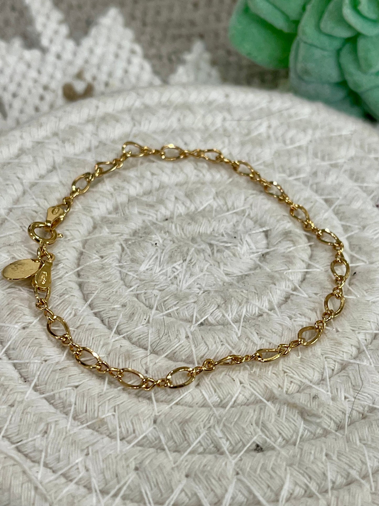 Vintage  Gold Plated Chain Bracelet