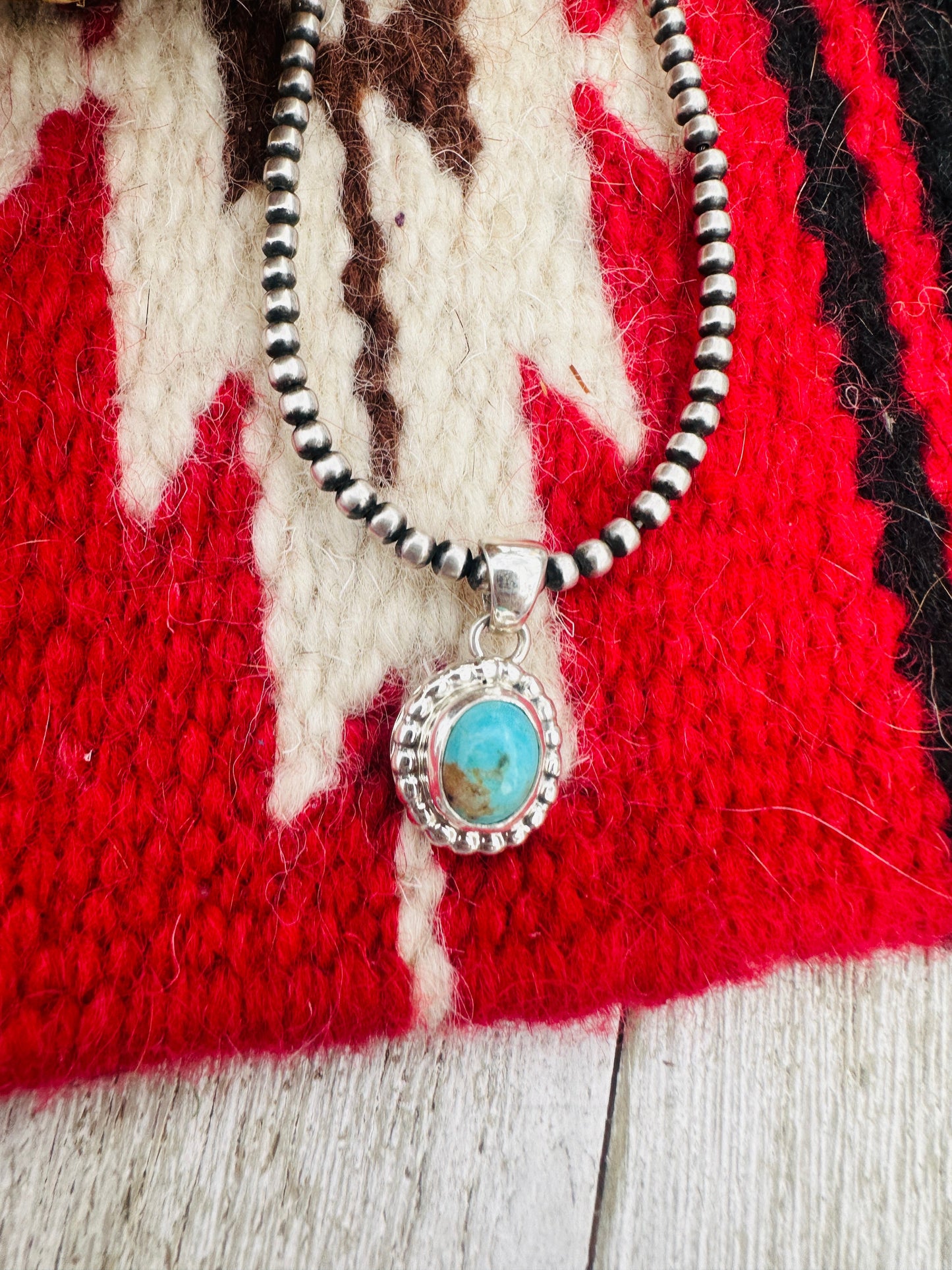 Handcrafted Sterling Silver & Turquoise Pendant
