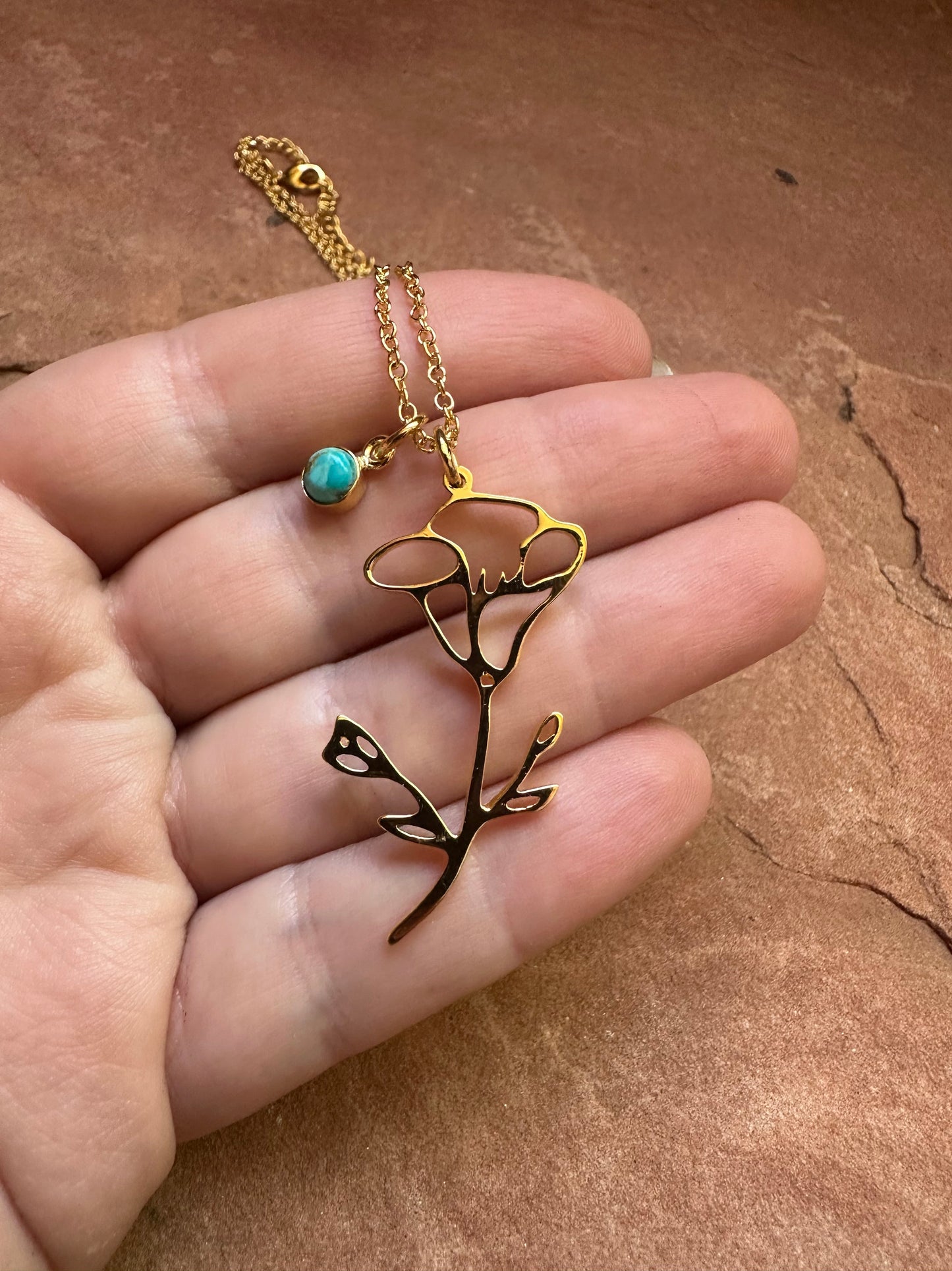 “The Golden Collection” Handmade Gold Plated Flower Necklace Style 3