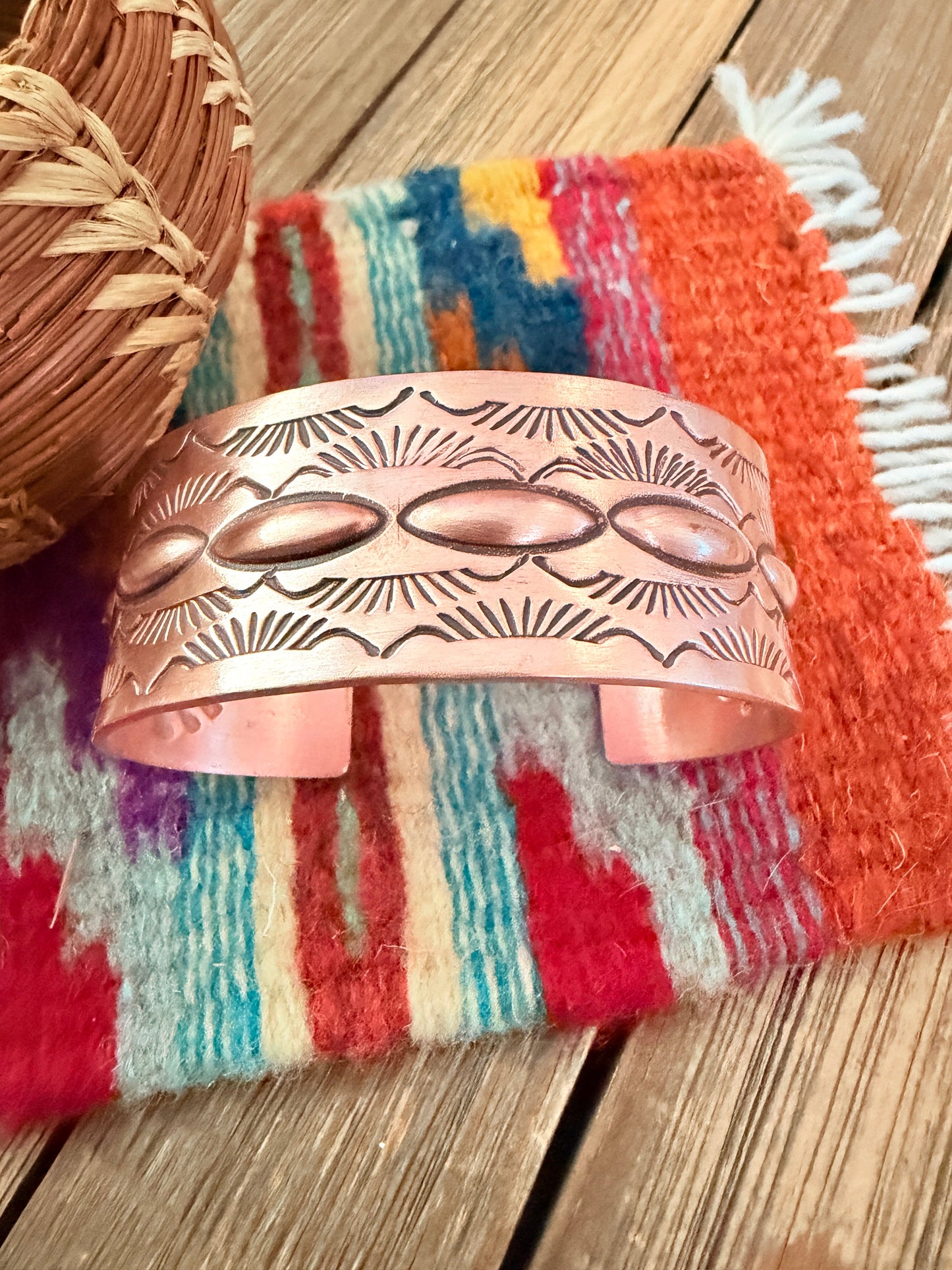 Handcrafted Copper Cuff Bracelet by Elvira Bill