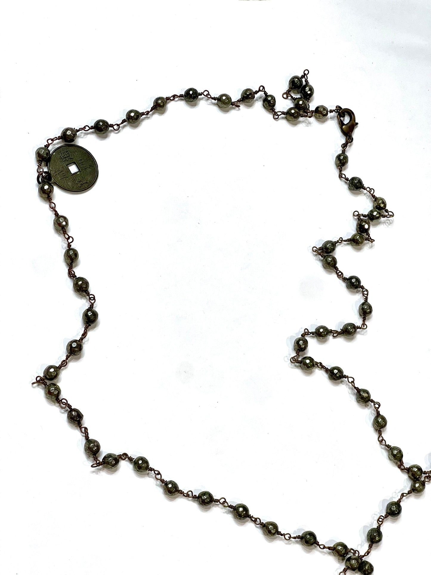 Vintage Handmade Copper Beaded Necklace
