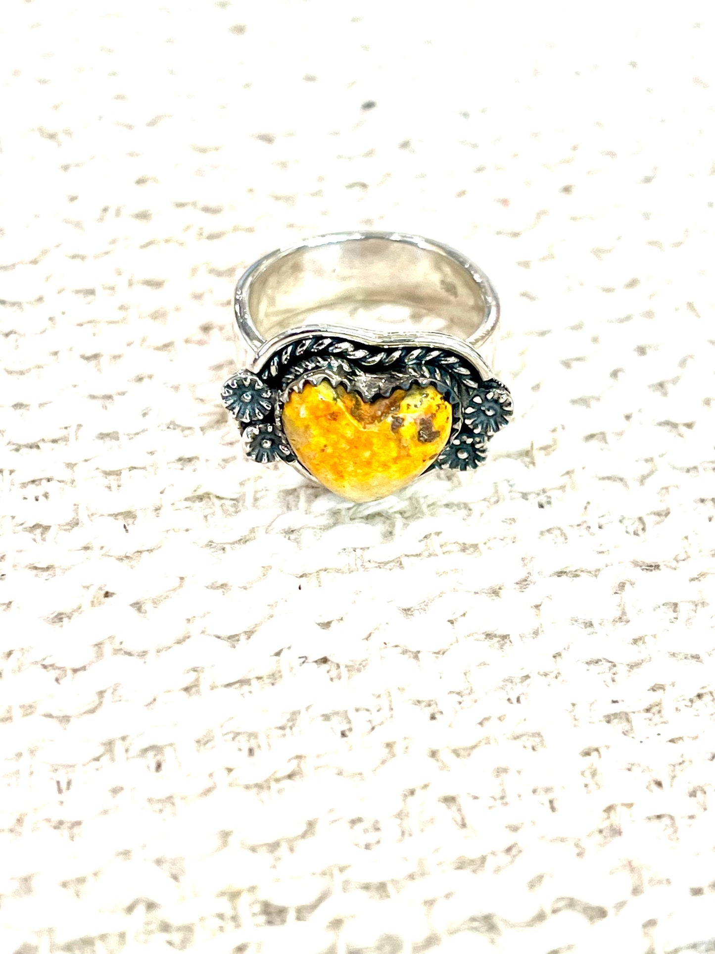 Handmade Sterling Silver & Bumble Bee Adjustable Ring