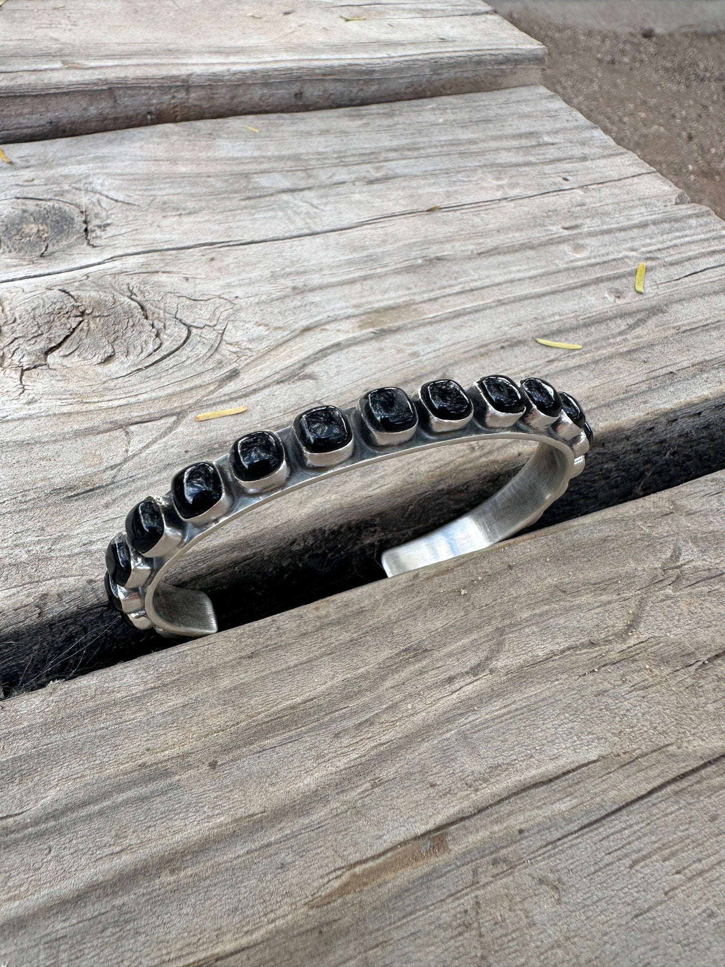 Handmade Onyx & Sterling Silver Cuff Bracelet