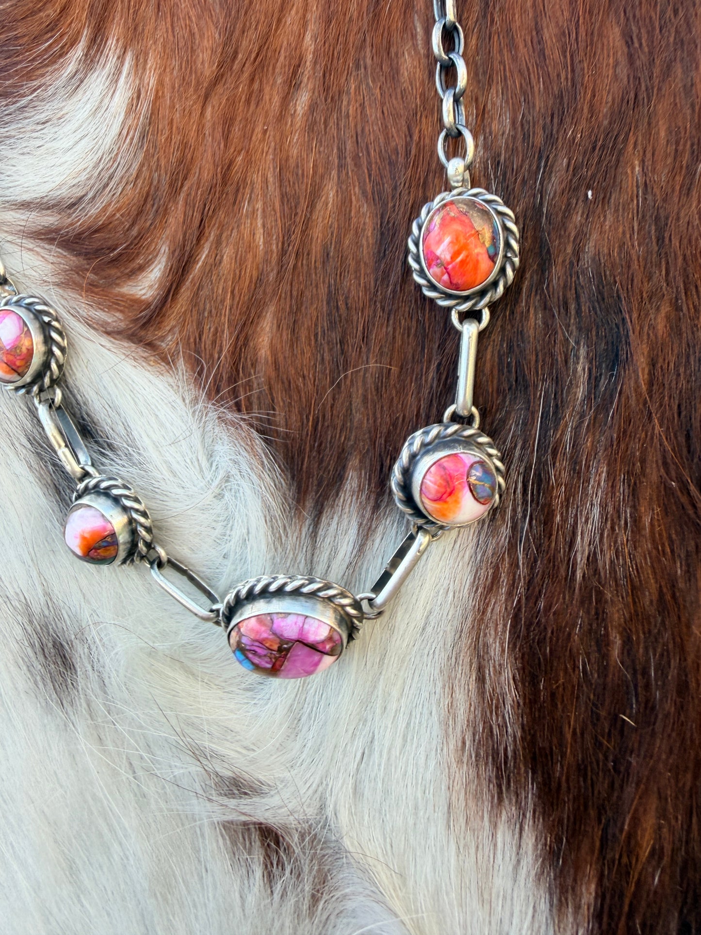 Handcrafted Sterling Silver & Pink Dream Mojave Necklace by Augustine Largo