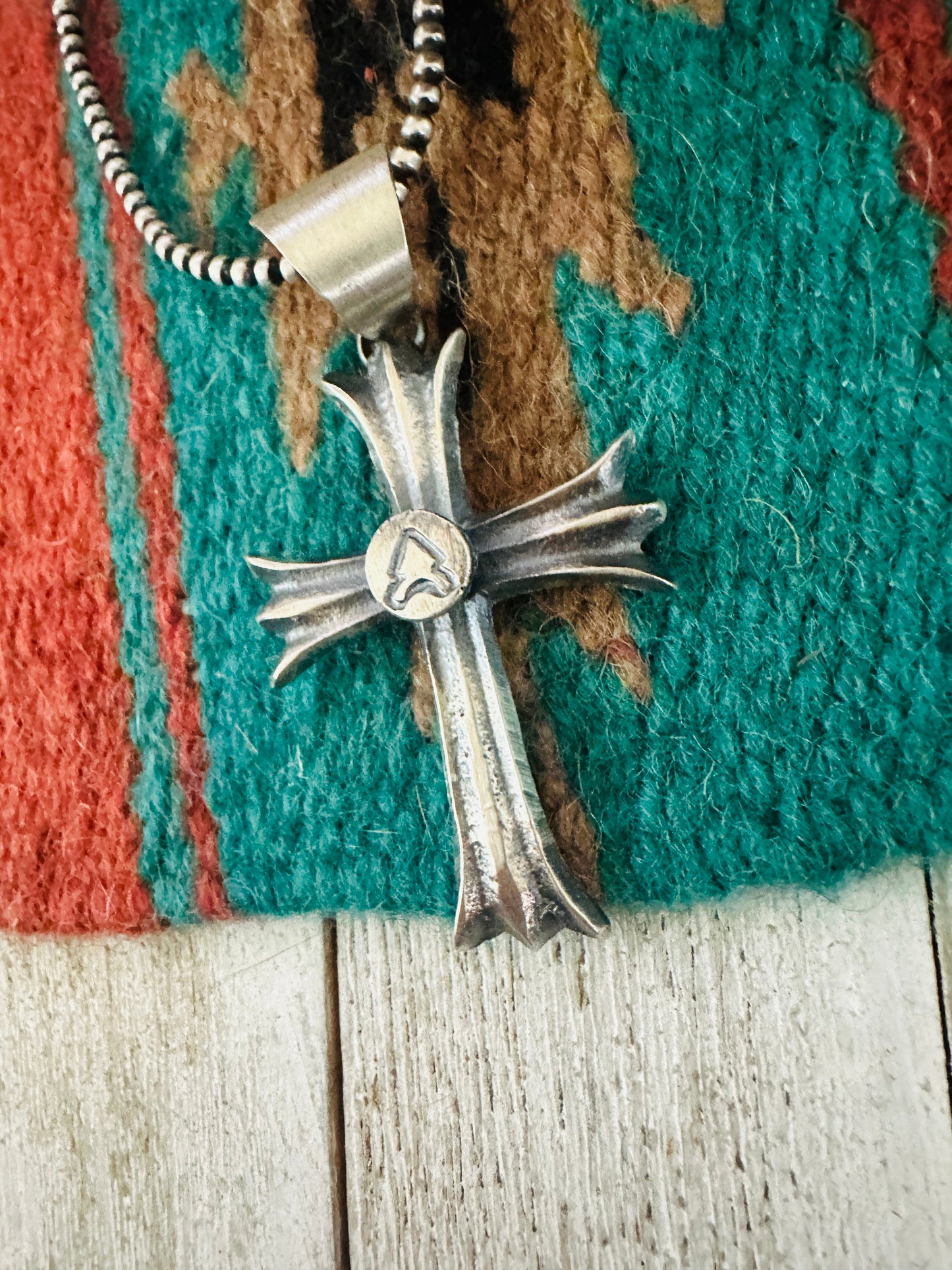 Handcrafted Sterling Silver Cross Arrow Pendant by Chimney Butte
